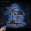 Custom-Couple-Flamingo-Palm-Tree-Beach-Sunset-Scene-Metal-Wall-Art-LED-Light