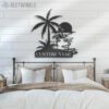 Custom-Couple-Flamingo-Palm-Tree-Beach-Sunset-Scene-Metal-Wall-Art-LED-Light-8