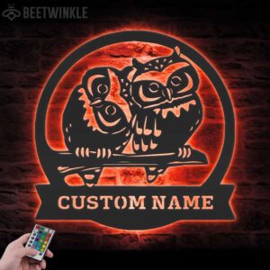 Custom-Couple-Owl-Metal-Wall-Art-with-LED-Light-3