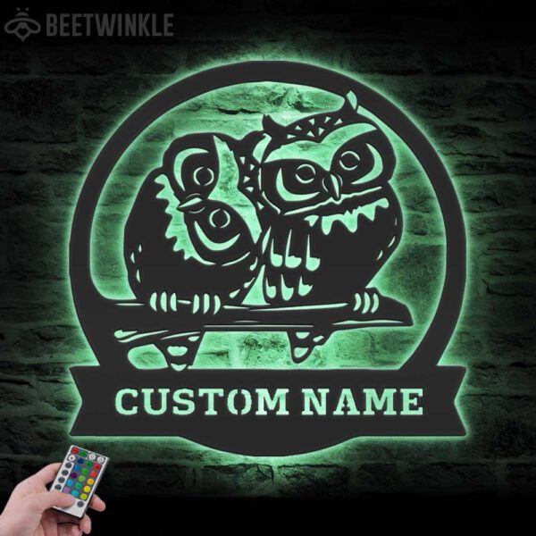 Custom-Couple-Owl-Metal-Wall-Art-with-LED-Light-8