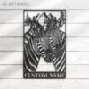 Custom-Couple-Zebra-Horse-Metal-Wall-Art-LED-Light-8