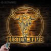 Custom-Cow-Skull-Desert-Metal-Wall-Art-LED-Light-2