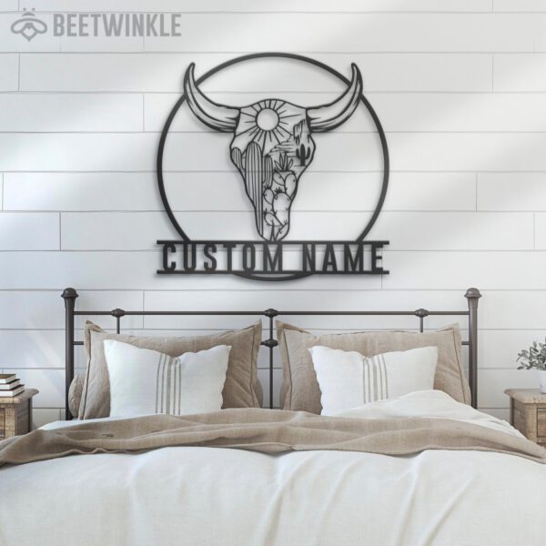 Custom-Cow-Skull-Desert-Metal-Wall-Art-LED-Light-8