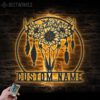 Custom-Cow-Skull-Sunflower-Farmhouse-Metal-Wall-Art-LED-Light