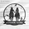 Custom-Cowboy-Cowgirl-Couple-Metal-Wall-Art-LED-Light-2