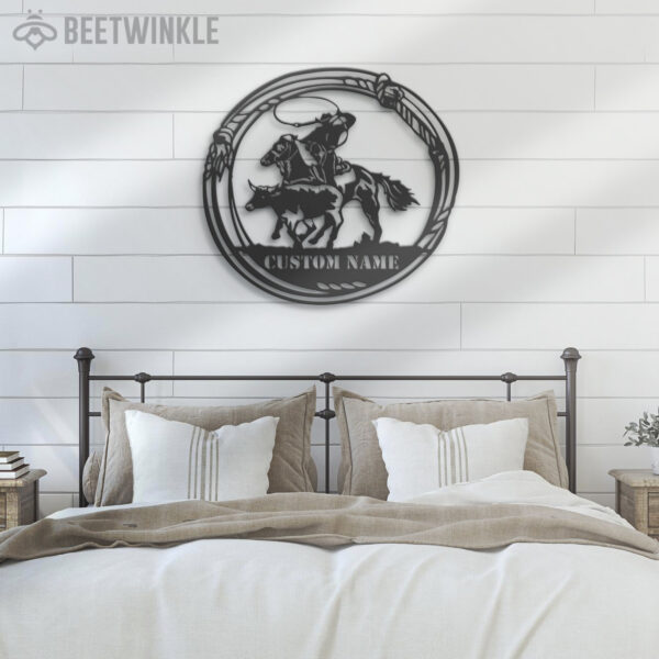 Custom-Cowboy-Roping-Metal-Wall-Art-LED-Light