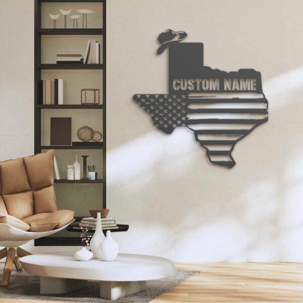 Custom-Cowboy-Texas-Map-US-Flag-Metal-Wall-Art-LED-Light