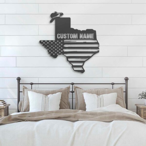 Custom-Cowboy-Texas-Map-US-Flag-Metal-Wall-Art-LED-Light-8