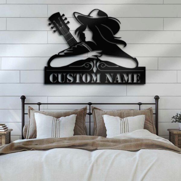 Custom-Cowgirl-With-Guitar-Metal-Wall-Art-LED-Light-6