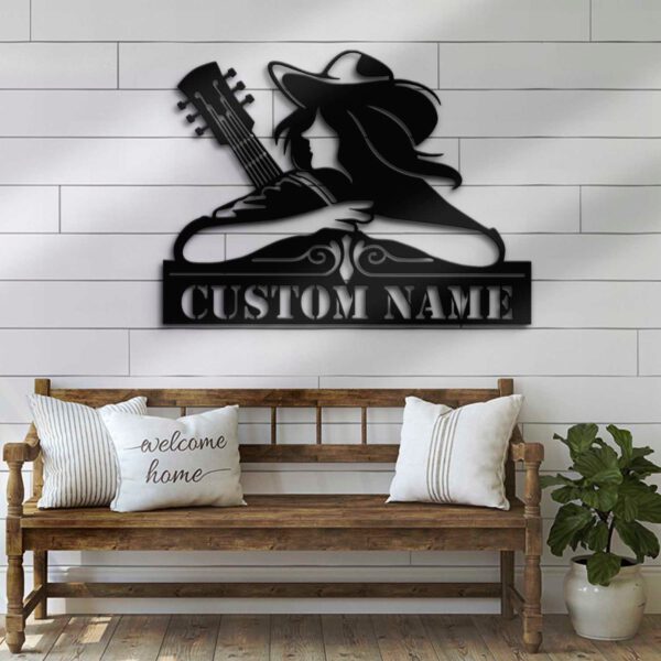 Custom-Cowgirl-With-Guitar-Metal-Wall-Art-LED-Light-8