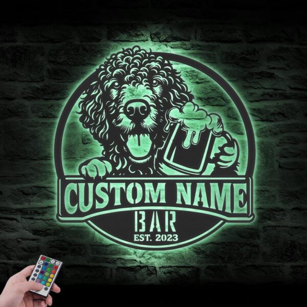 Custom-Curly-Coated-Retriever-Thirsty-Beer-Pub-Metal-Wall-Art-LED-Light_1