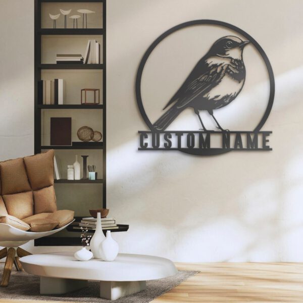 Custom-Cute-American-Robin-Metal-Wall-Art-LED-Light-4