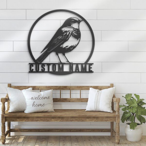 Custom-Cute-American-Robin-Metal-Wall-Art-LED-Light-8