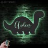 Custom-Cute-Baby-Dinosaur-Metal-Wall-Art-LED-Light-1