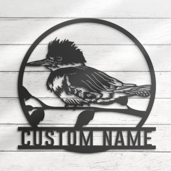 Custom-Cute-Belted-Kingfisher-Metal-Wall-Art-LED-Light-3