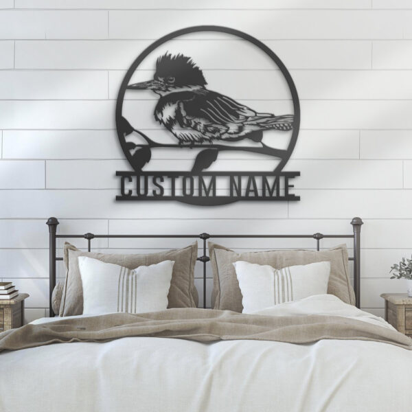 Custom-Cute-Belted-Kingfisher-Metal-Wall-Art-LED-Light-7