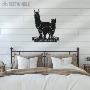 Custom-Cute-Couple-Alpaca-Llama-Love-Metal-Wall-Art-LED-Light-2