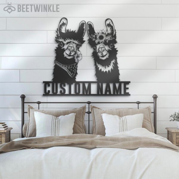 Custom-Cute-Couple-Alpaca-Llama-Love-Metal-Wall-Art-LED-Light-6-1