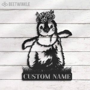 Custom-Cute-Floral-Penguin-Metal-Wall-Art-LED-Light-2