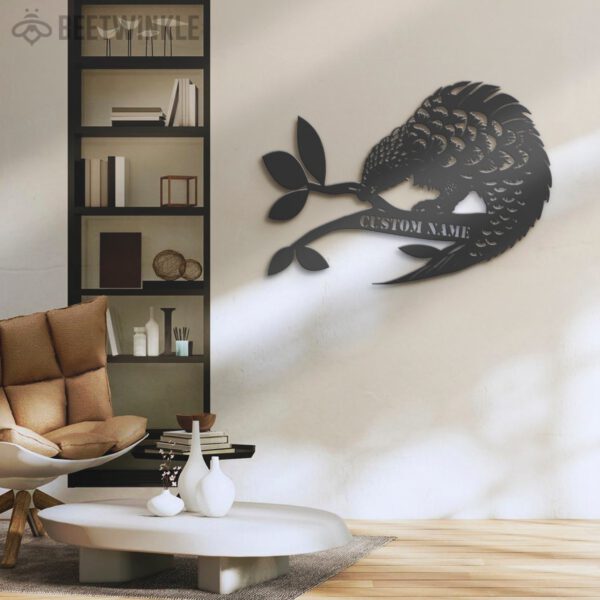 Custom-Cute-Pangolin-Metal-Wall-Art-LED-Light-3