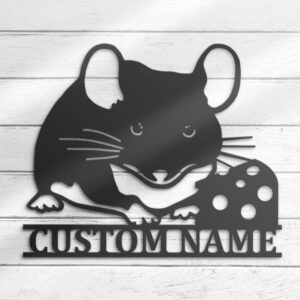 Custom-Cute-Rat-With-Cheese-Metal-Wall-Art-LED-Light-2