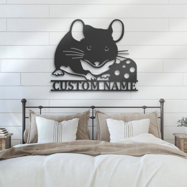 Custom-Cute-Rat-With-Cheese-Metal-Wall-Art-LED-Light-5