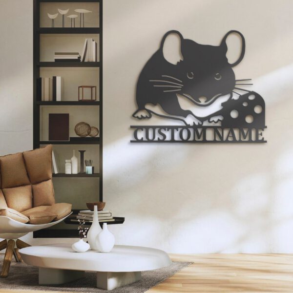 Custom-Cute-Rat-With-Cheese-Metal-Wall-Art-LED-Light-7