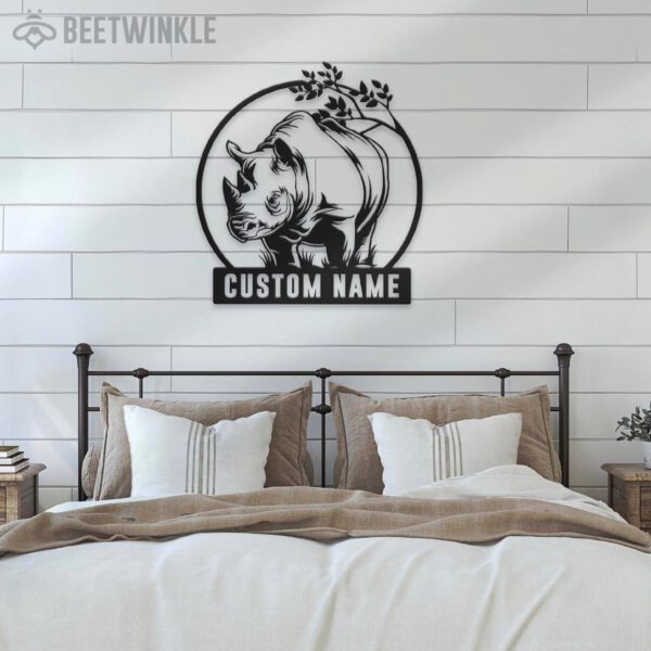 Custom-Cute-Rhino-Metal-Wall-Art-LED-Light-5