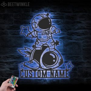 Custom-Cute-Space-Astronaut-Metal-Wall-Art-LED-Light-2