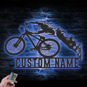 Custom-Cyclist-Mountain-Bike-Metal-Wall-Art-LED-Light-2-2