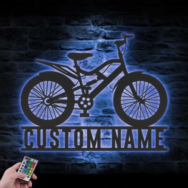 Custom-Cyclist-Mountain-Bike-Metal-Wall-Art-LED-Light-2