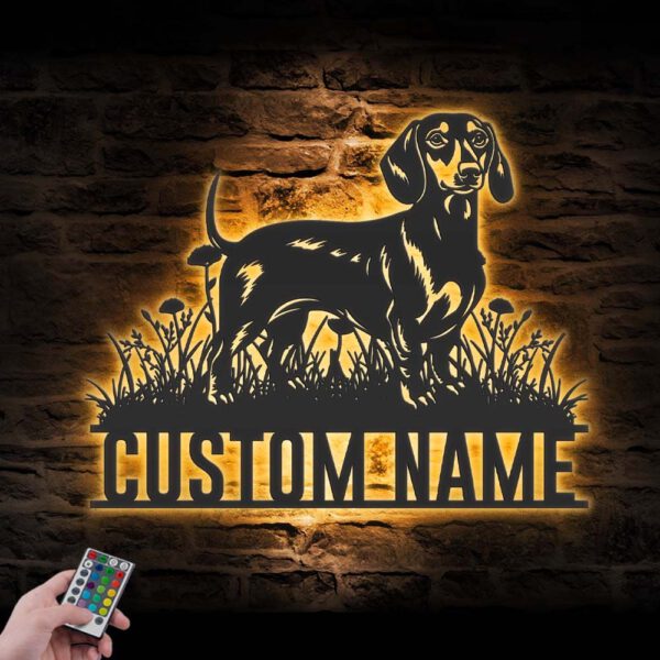 Custom-Dachshund-Metal-Wall-Art-LED_4