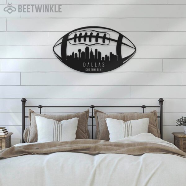 Custom-Dallas-Skyline-American-Football-Metal-Wall-Art-LED-Light-3