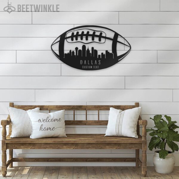 Custom-Dallas-Skyline-American-Football-Metal-Wall-Art-LED-Light-8