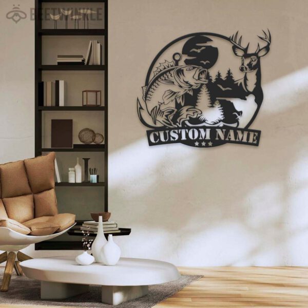 Custom-Deer-And-Fishing-Metal-Wall-Art-LED-Light-3-1