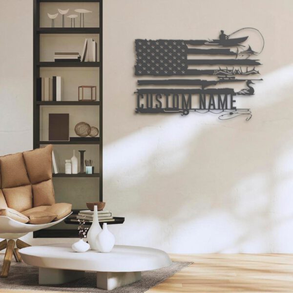 Custom-Deer-Duck-And-Marlin-Fishing-US-Flag-Metal-Wall-Art-LED-Light-6