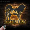 Custom-Deer-FLoral-Eurasier-Metal-Wall-Art-LED-Light_3