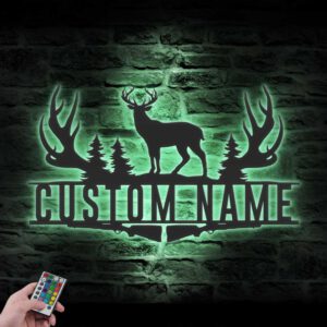 Custom-Deer-Hunting-Metal-Wall-Art-LED-Light-3-3