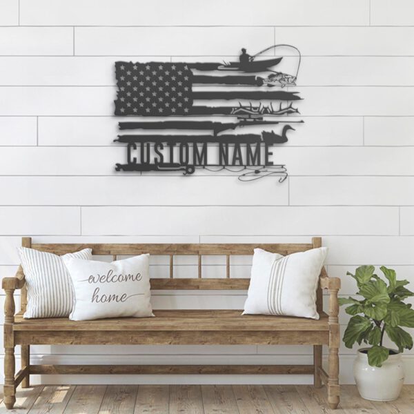 Custom-Deer-Turkey-And-Bass-Fishing-US-Flag-Metal-Wall-Art-LED-Light-5-1