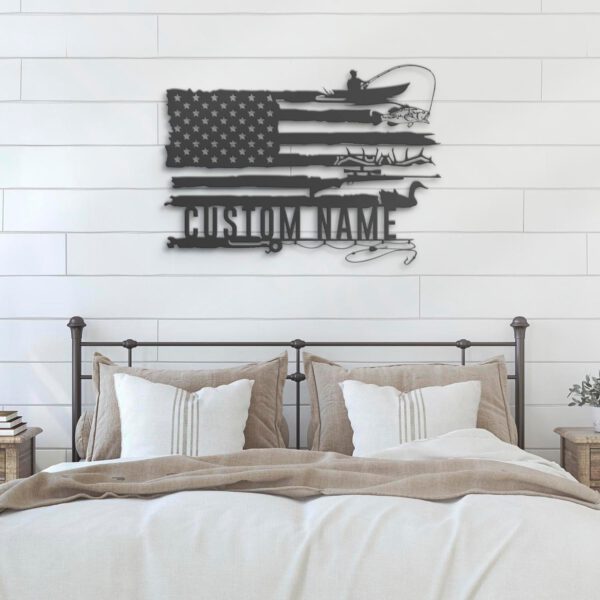 Custom-Deer-Turkey-And-Bass-Fishing-US-Flag-Metal-Wall-Art-LED-Light-6-1