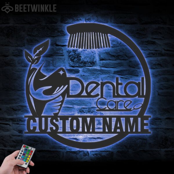 Custom-Dental-Clinic-Metal-Wall-Art-LED-Light