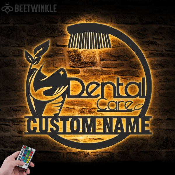 Custom-Dental-Clinic-Metal-Wall-Art-LED-Light-7