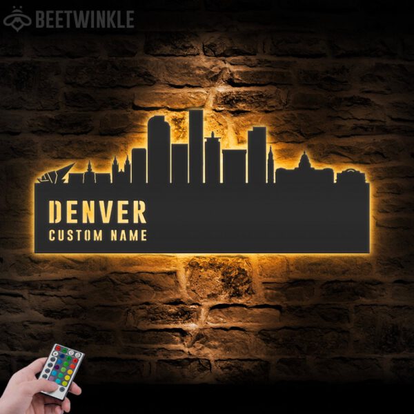 Custom-Denver-Skyline-Metal-Wall-Art-LED-Light-7