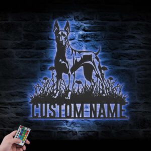 Custom-Doberman-Pinscher-Metal-Wall-Art-LED-Light_2