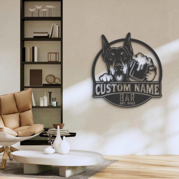 Custom-Doberman-Pinscher-Thirsty-Beer-Pub-Metal-Wall-Art-LED-Light_3