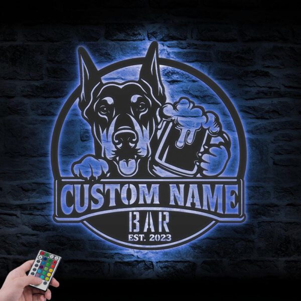 Custom-Doberman-Pinscher-Thirsty-Beer-Pub-Metal-Wall-Art-LED-Light_6