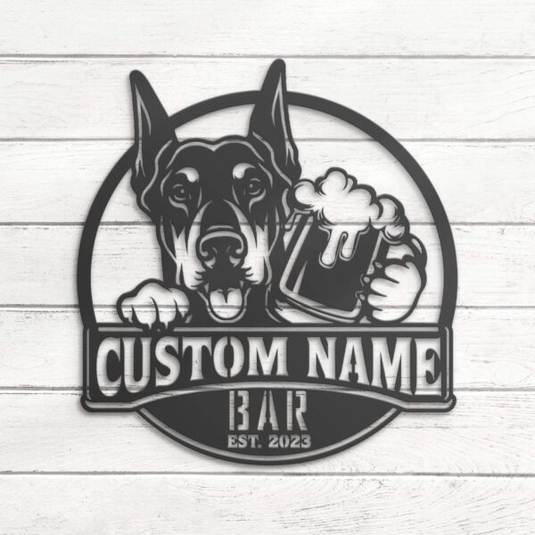 Custom-Doberman-Pinscher-Thirsty-Beer-Pub-Metal-Wall-Art-LED-Light_7