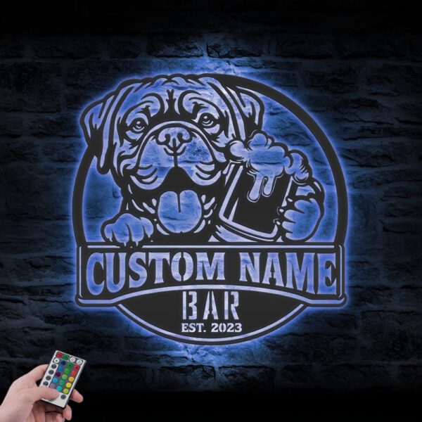 Custom-Dogue-De-Bordeaux-Thirsty-Beer-Pub-Metal-Wall-Art-LED-Light_3