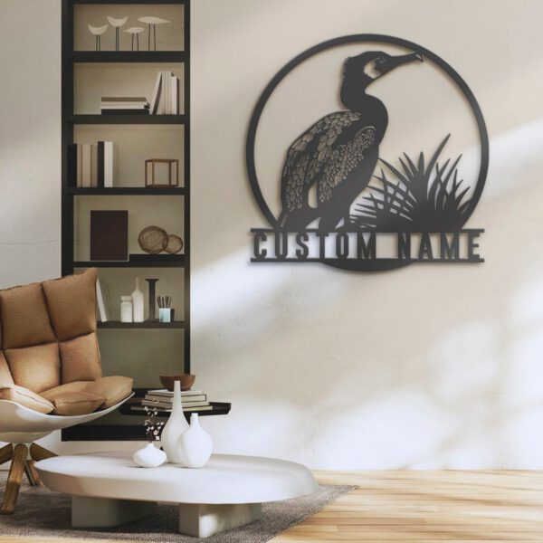 Custom-Double-Crested-Cormorant-Metal-Wall-Art-LED-Light-4