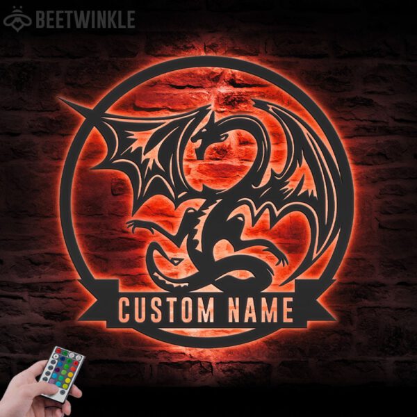 Custom-Dragon-Metal-Wall-Art-LED-Light-3